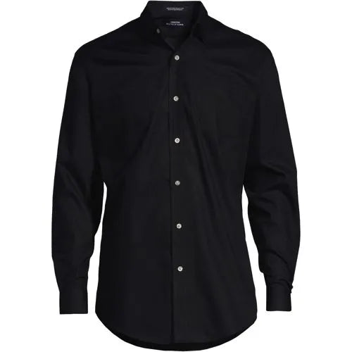 School Uniform Men's Long Sleeve Straight Collar Broadcloth Dress Shirt