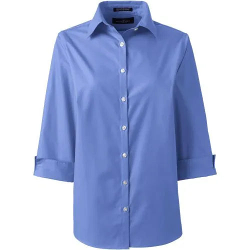 School Uniform Women's 3/4 Sleeve Broadcloth Shirt