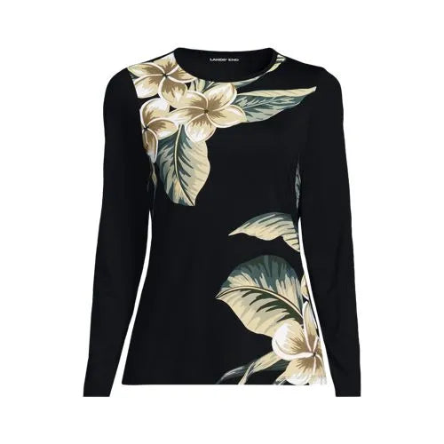 Women's Petite SunShade UPF 50 Long Sleeve Rash Guard Swim Tee