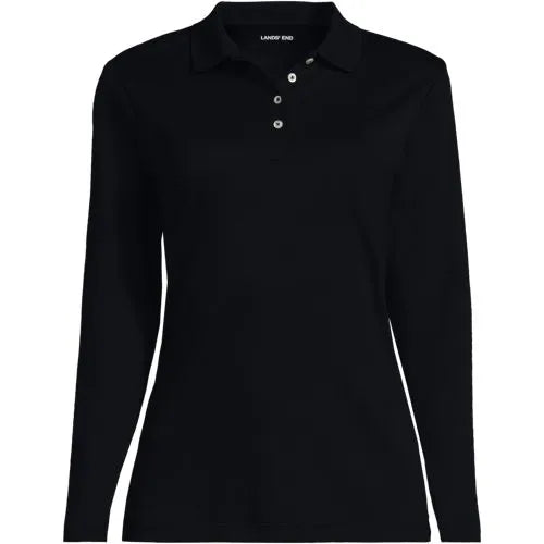 School Uniform Women's Long Sleeve Feminine Fit Pima Polo Shirt