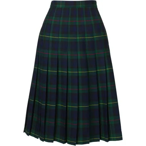 Women's Plaid Pleated Skirt Below the Knee