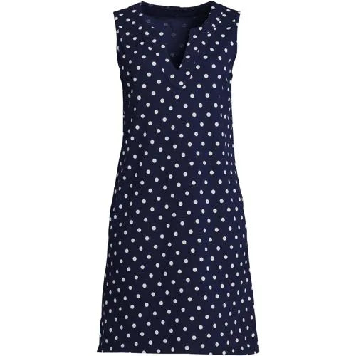 Women's Cotton Jersey Sleeveless Swim Cover-up Dress Print