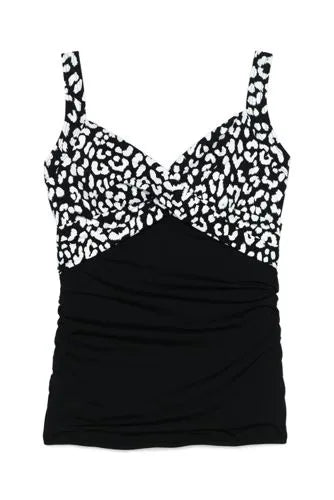 Women's Wrap Underwire Tankini Top Swimsuit Print