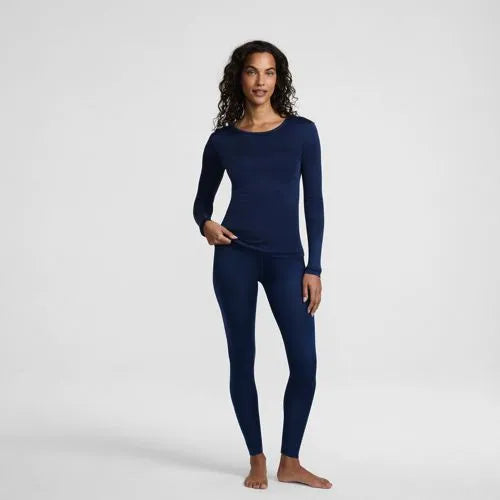 Women's Silk Interlock Long Sleeve Crewneck Long Underwear Top