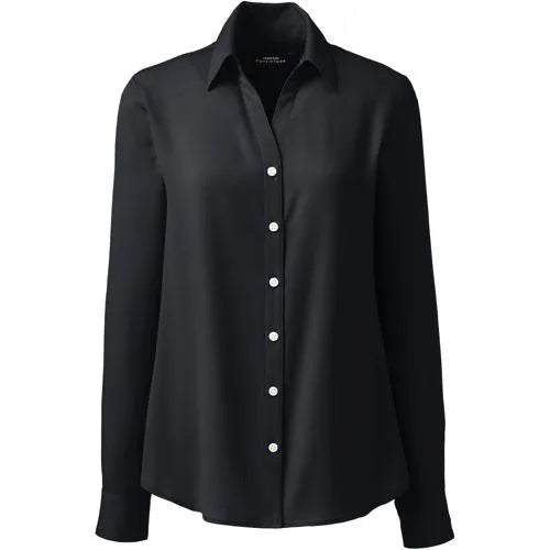 Women's Plus Size Long Sleeve Crepe Blouse