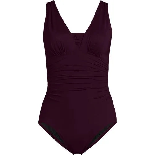 Women's Petite SlenderSuit Grecian Low Leg One Piece Swimsuit