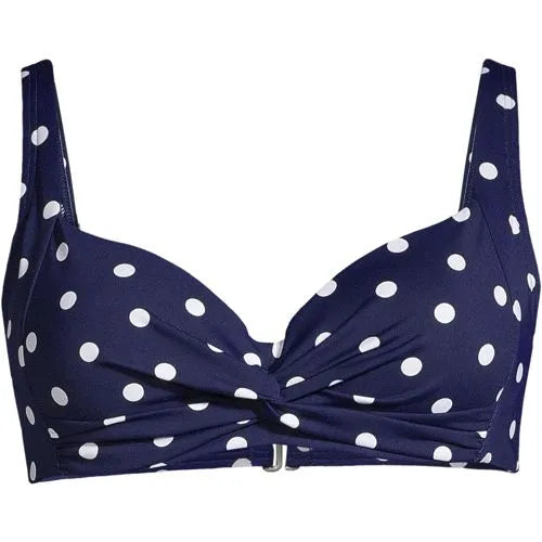 Women's DD-Cup Chlorine Resistant Twist Front Underwire Bikini Swimsuit Top