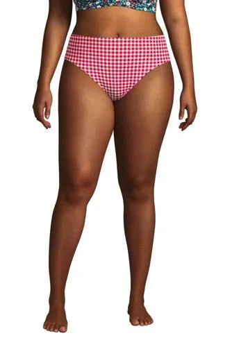 Women's Plus Size Chlorine Resistant Reversible Mid Waist Bikini Bottoms