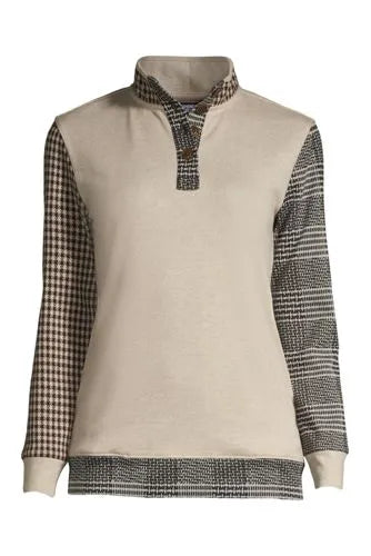 Women's Plus Size Long Sleeve Sport Knit Pullover