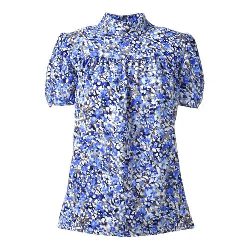 Women's Short Sleeve Shirred Bodice Blouse