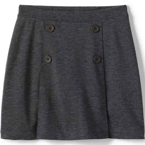 School Uniform Girls Ponte Button Front Skort Above the Knee