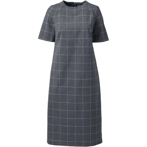 Women's Short Sleeve Windowpane Dress