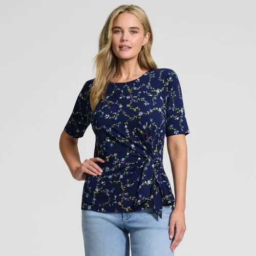 Women's Lightweight Jersey Tie Front Top