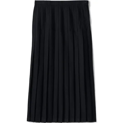 School Uniform Girls Solid Pleated Skirt Ankle Length