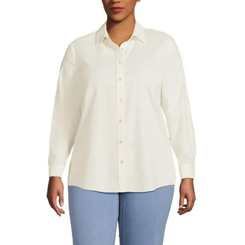 Women's Plus Size Pinwale Cord Long Sleeve Shirt