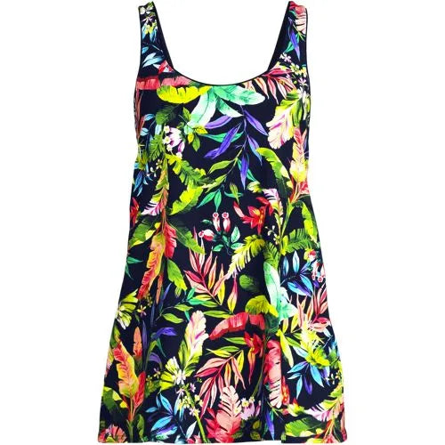 Women's Scoop Neck Mini Swim Dress Swimsuit