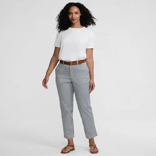 Women's Mid Rise Classic Straight Leg Chino Ankle Pants
