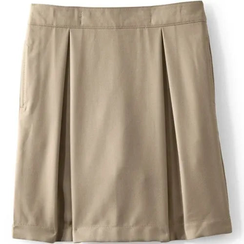 Girls Solid Pleated Skort Top of Knee