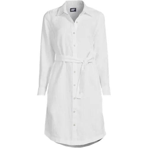 Women's Long Sleeve Linen Shirt Dress