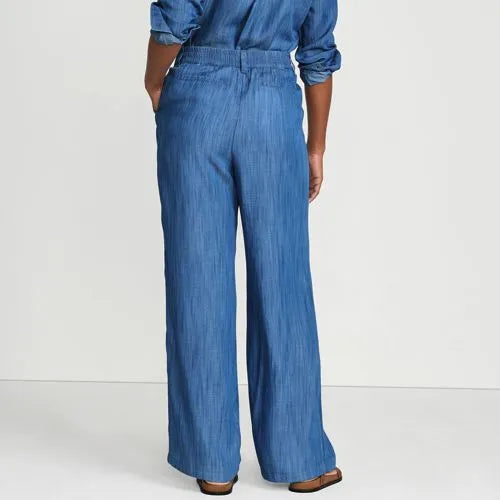 Women's High Rise TENCEL™ Fiber Pleated Wide Leg Pants