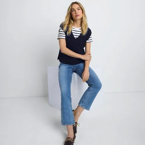 Women's Recover High Rise Button Front Kick Flare Crop Jeans