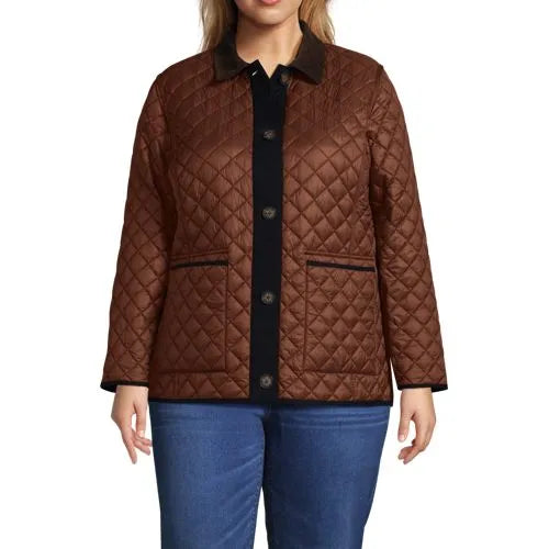 Women's Plus Size Reversible Barn Quilted Insulated Jacket