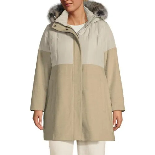 Women's Plus Size Wool Hybrid Coat