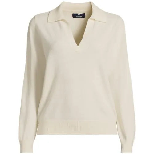Women's Plus Size Cashmere Johnny Collar Sweater