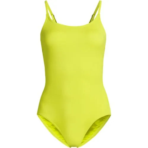 Women's Tugless Thin Strap One Piece Swimsuit