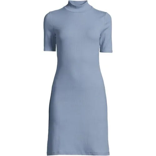 Women's Knit Rib Mock Neck Dress