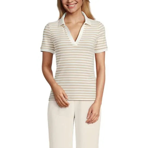 Women's Wide Rib Polo Shirt