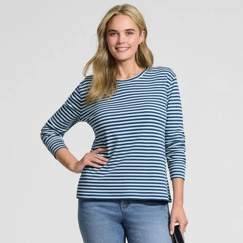 Women's Cotton Relaxed Long Sleeve Crew Neck
