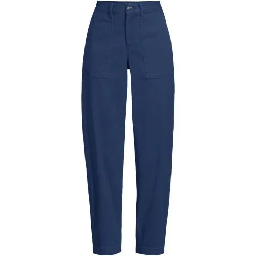 Women's Chino High Rise Barrel Leg Utility Ankle Pants
