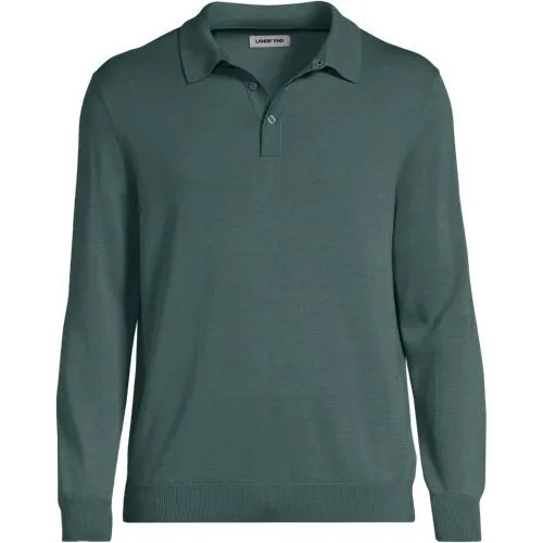 Men's Long Sleeve Cotton Sweater Polo