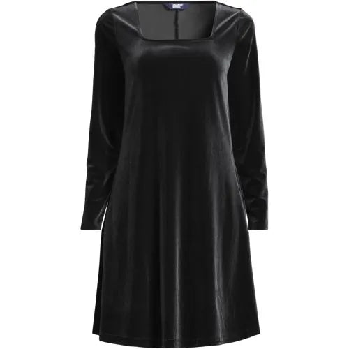 Women's Knit Velvet Square Neck Dress