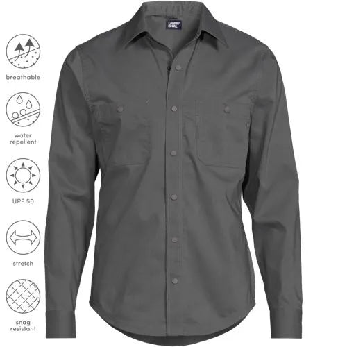 School Uniform Men's Ripstop Long Sleeve Utility Work Shirt