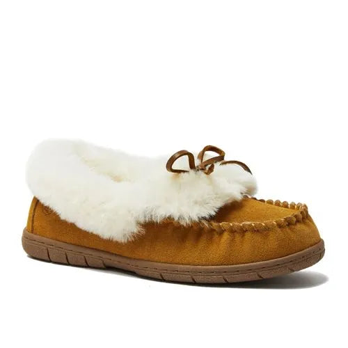Women's Fluffy Lined Indoor Outdoor Moccasin Slippers