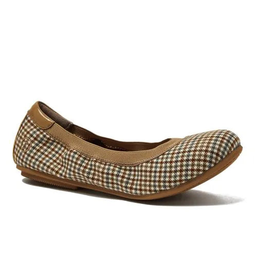 Women's Comfort Slip On Plaid Ballet Flats