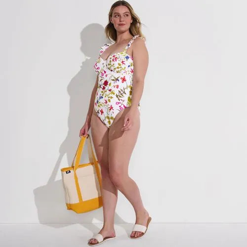Women's Plus Size Balconette Ruffle High Leg One Piece Swimsuit