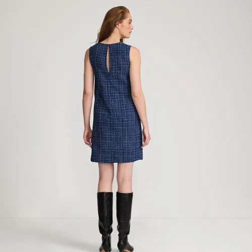 Women's Washable Tweed Sleeveless Above the Knee Dress