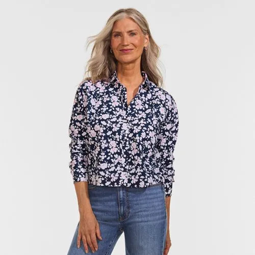 Women's No Iron Boxy Cropped Shirt