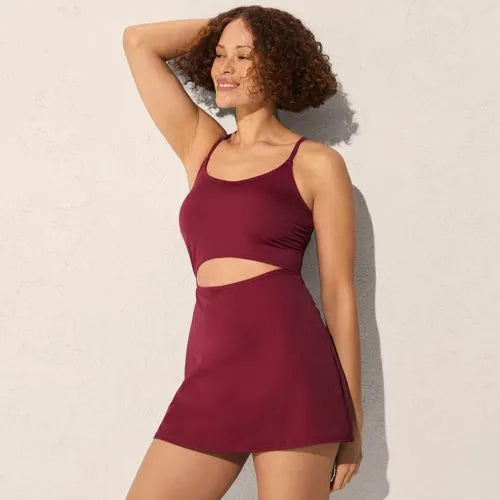 Women's Tugless Monokini Swim Dress Swimsuit