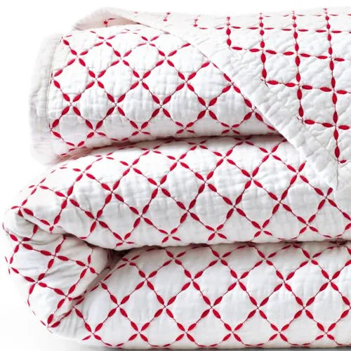 Embroidered Diamond Double Voile Quilt