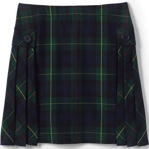 Girls Above the Knee Plaid Side Pleat Skort