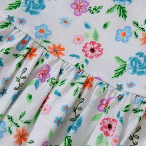 Girls Short Sleeve Gathered Waist Jersey Dress