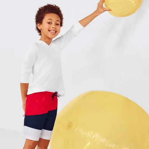 Boys Color Block Hydroliner Swim Trunks
