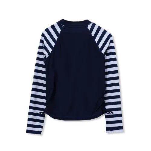 Girls UPF 50 Long Sleeve Zip Front Rash Guard