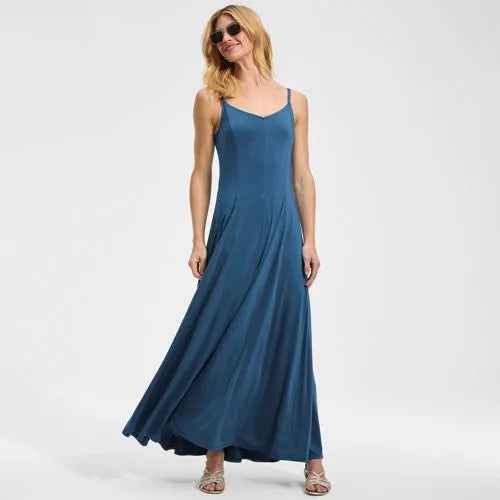 Women's Silky Knit Godet Maxi Dress