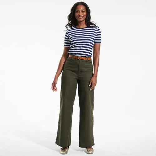 Women's Stretch Canvas High Rise Wide Leg Pants
