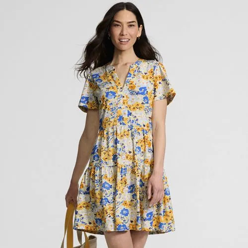Women's Cotton Jersey Tiered Mini Dress